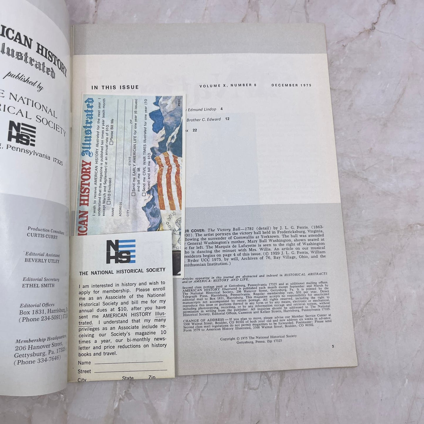 1975 Dec - American History Illustrated Magazine Victory Ball J.L.G. Ferris M21