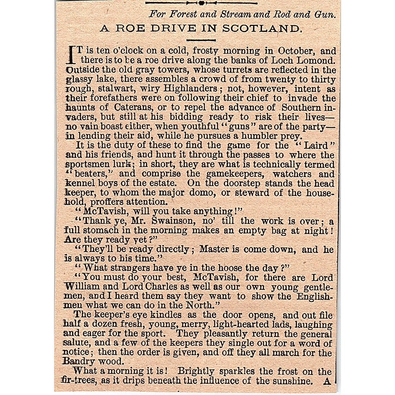 A Roe Drive in Scotland Loch Lomond S.G. Colquhoun 2 Pages 1878 Article AG2-7