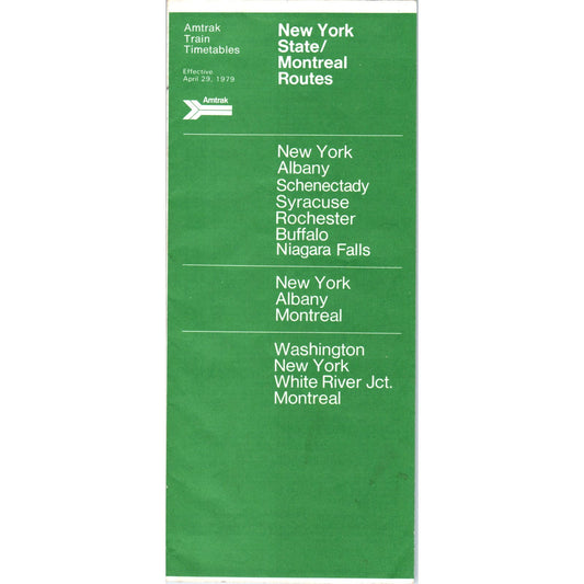 1979 Amtrak Train Timetables New York State/Montreal Routes AE9-X2