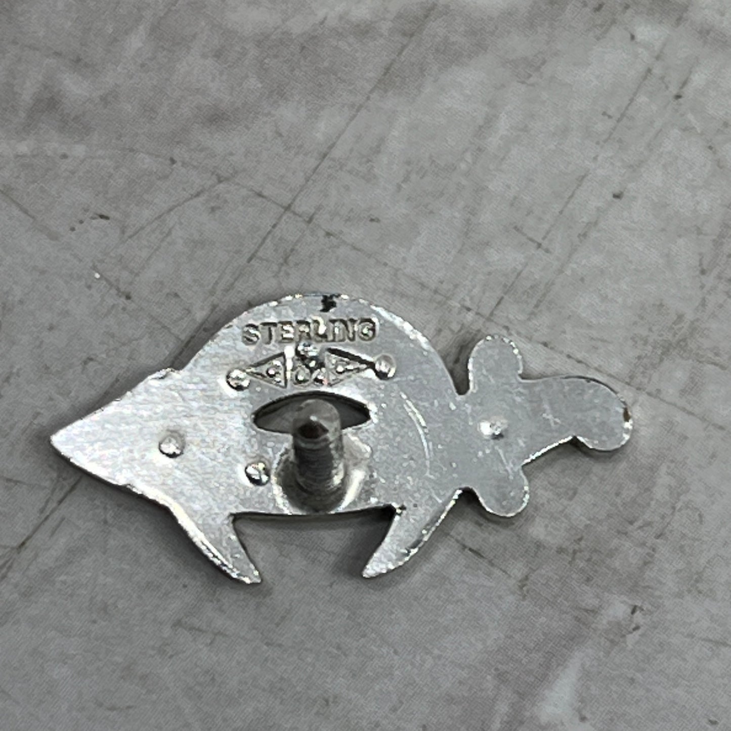 Vintage Sterling Silver Masonic Lapel Pin Button Crescent Moon Scimitar SE5