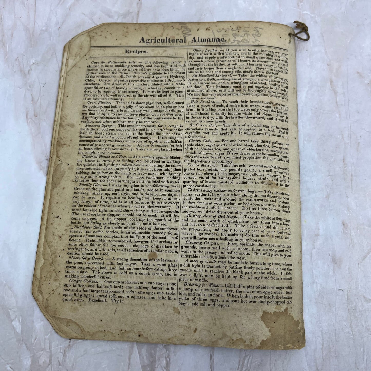 1870 Agricultural Almanac Lancaster PA John Baer’s Sons TF5
