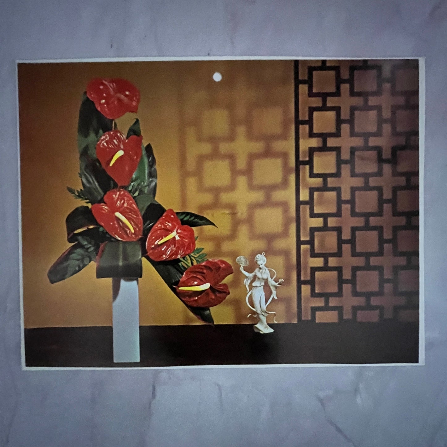 Retro Kitsch Interior Design Anthurium Flower 6x8" Art Print V23