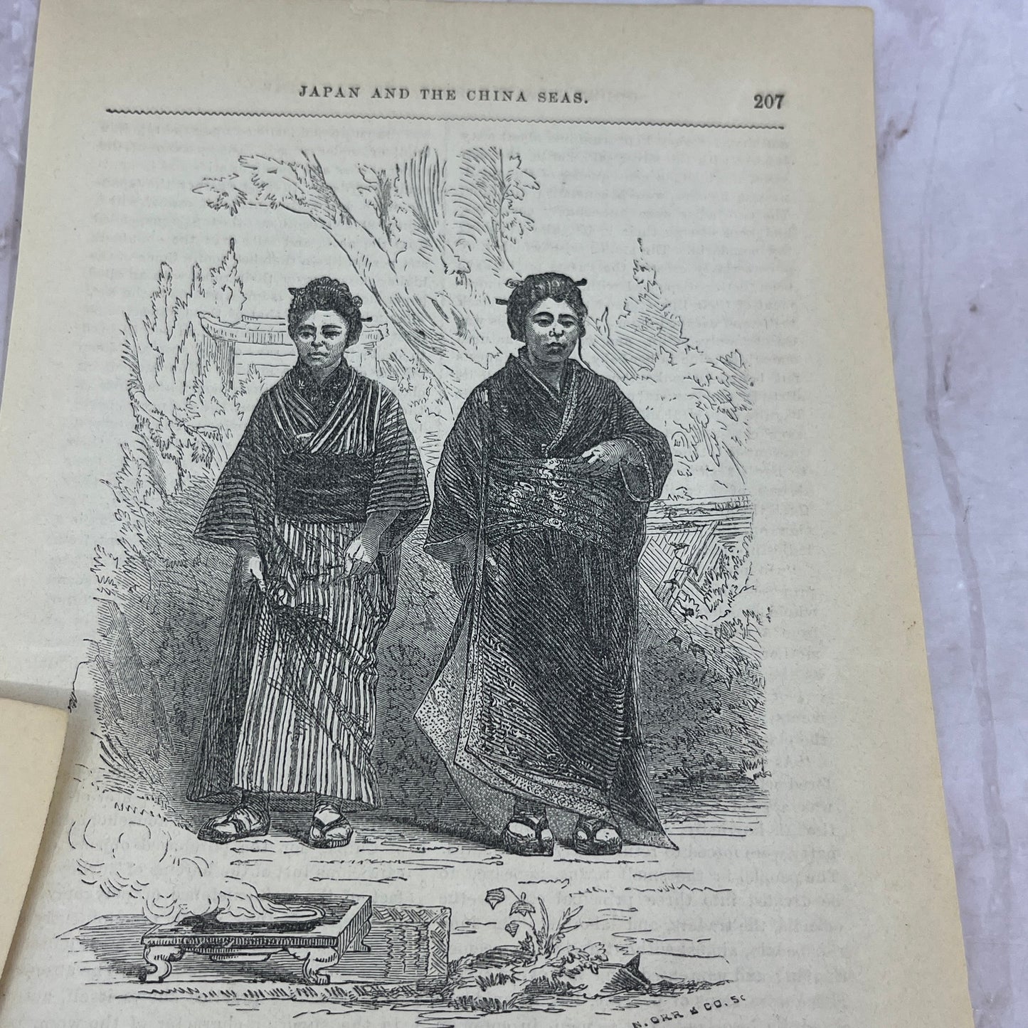 1857 Original 6 Page Article on Japan and the China Seas Commodore Perry D19