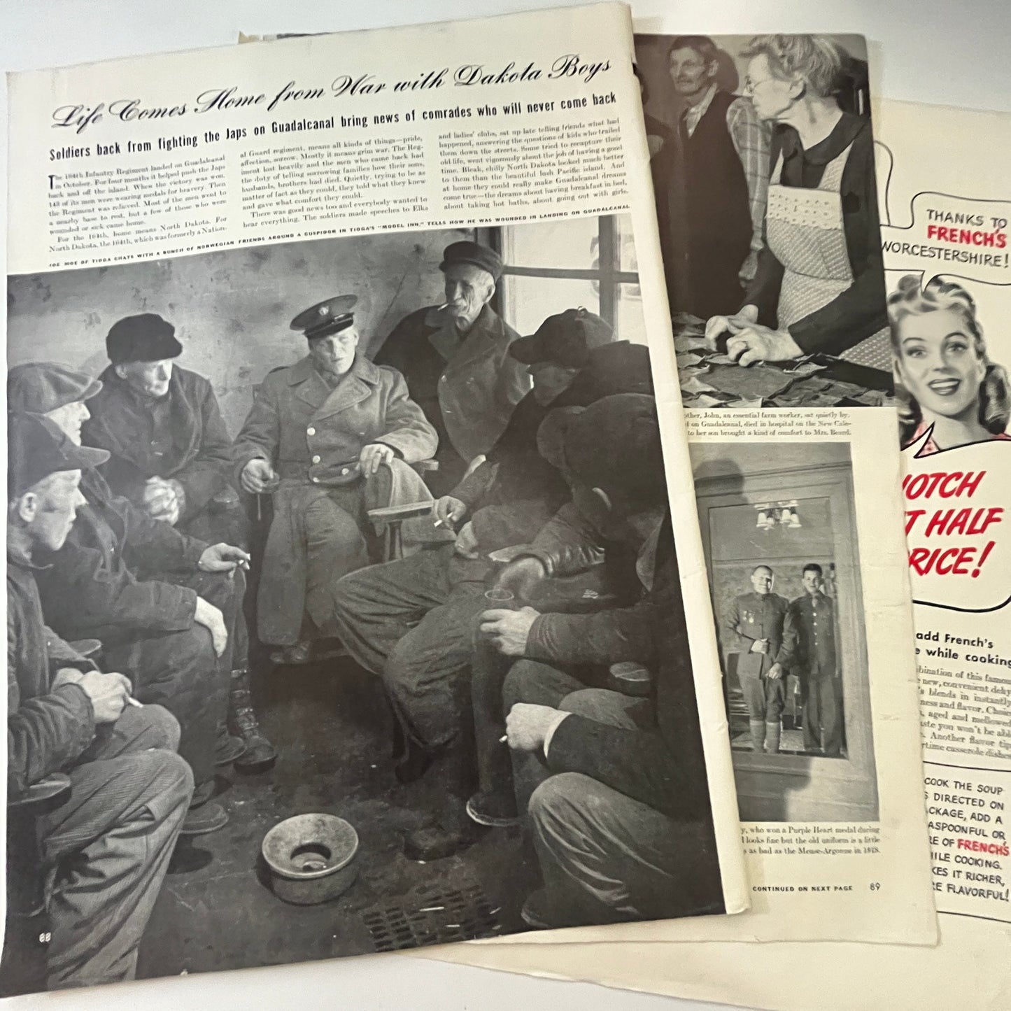 Soldiers Back From Guadalcanal 3 Pages 1940s WWII Era Article V29-5