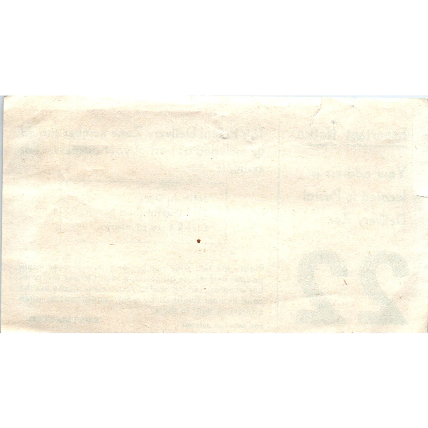 1954 USPS New Postal Delivery Zone Notification Notice AE2