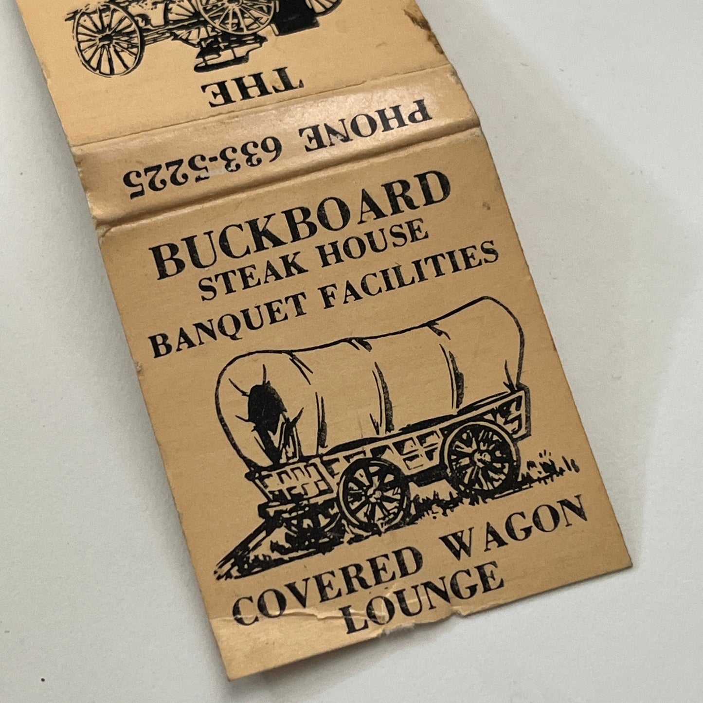 The Buckboard Covered Wagon Lounge Glastonbury Vintage Matchbook Cover TB8-MB-10