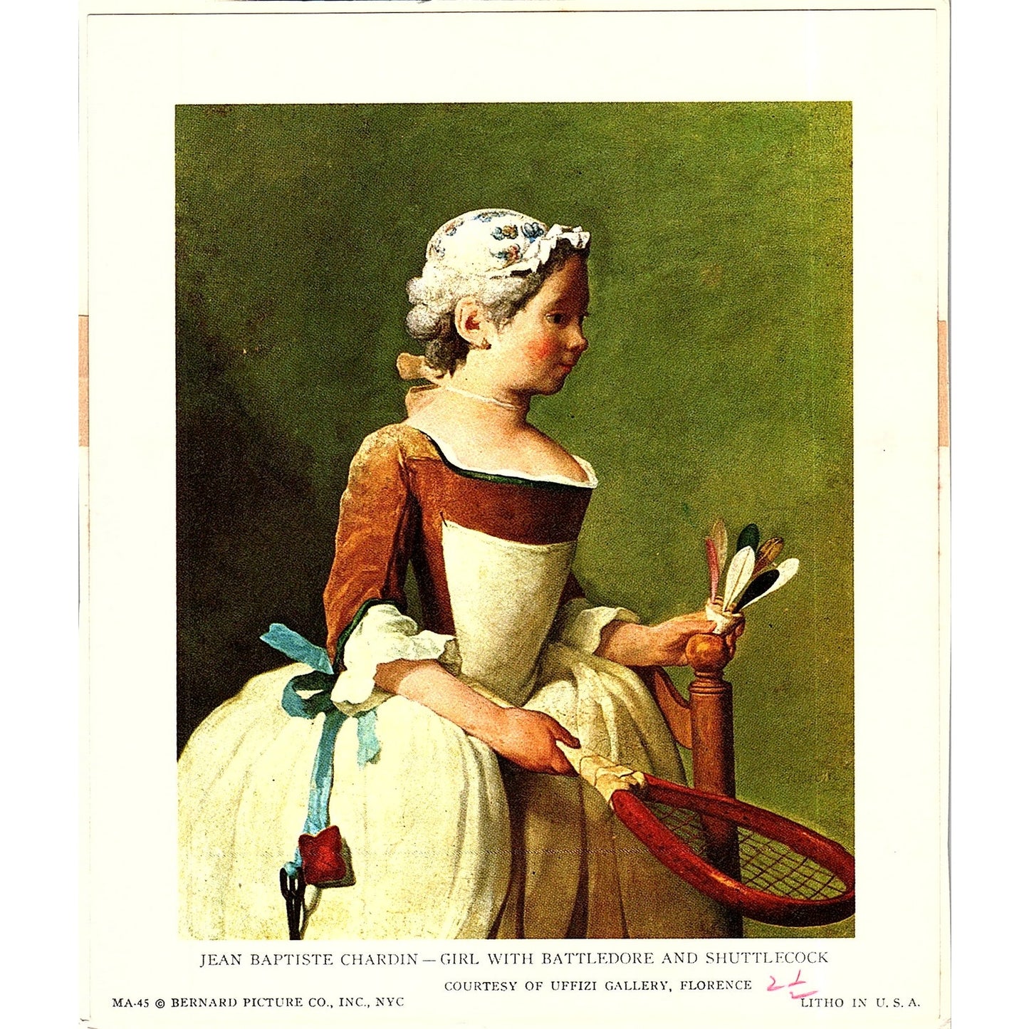 Jean Baptiste Chardin - Girl With Battledore and Shuttlecock Art Print 4x5 V12