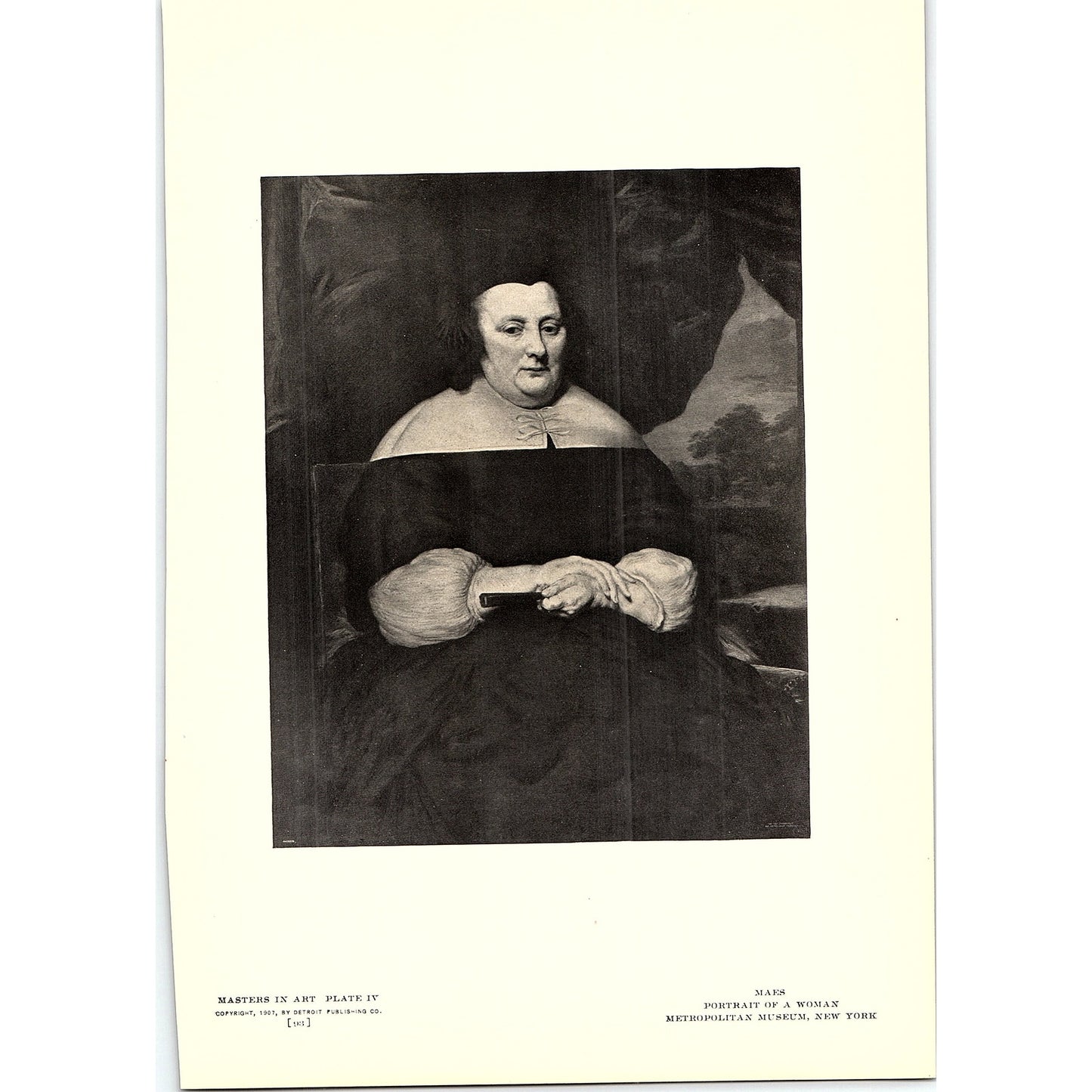 Portrait of a Woman - Maes - 1908 Litho Art Print AF5-5