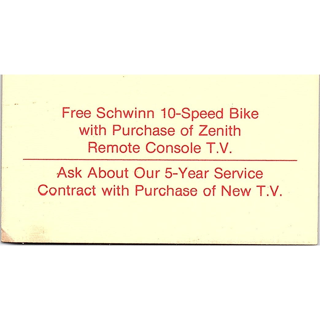 C.A. Spears Jr Oaks TV Repair Pasadena Houston TX Vintage Business Card SC9-B6