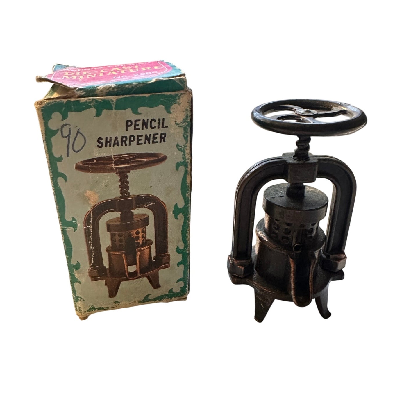 1970s Cider Press Pencil Sharpener w Box Dollhouse Miniature SC8