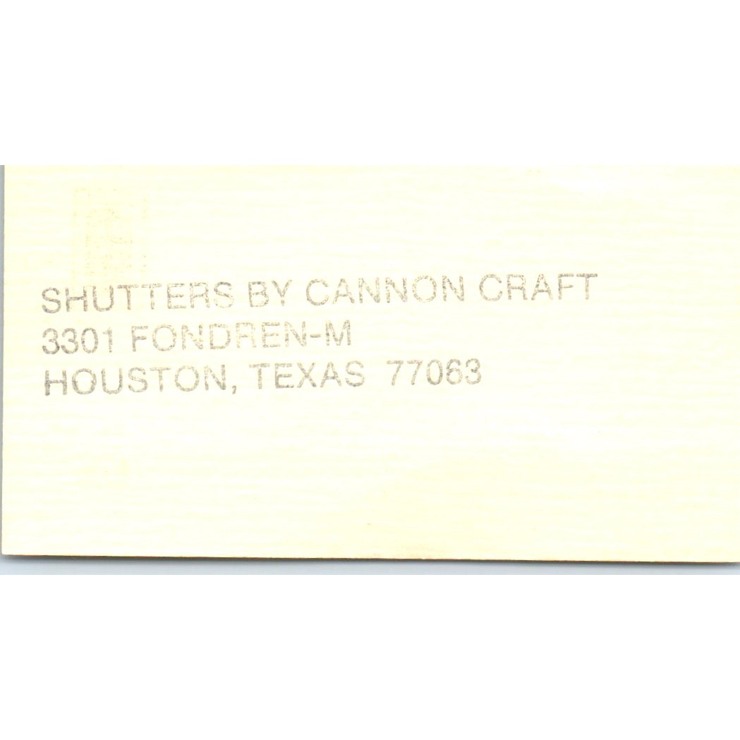 Dave Bynum Cannon Craft Co Houston TX Vintage Business Card SD8-B3