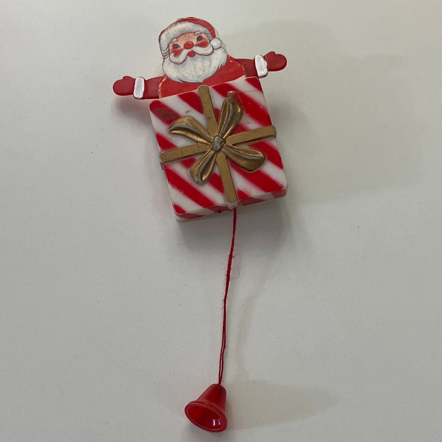 Vintage Santa Claus Pop Up Celluloid Christmas Pinback Button TB7-PB3