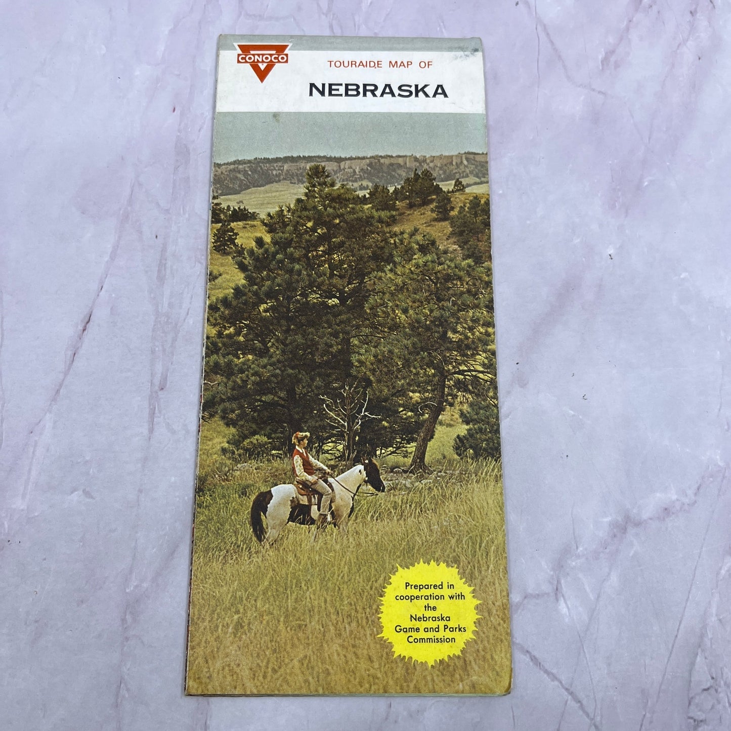 1968 Touraide Map of Nebraska Conoco Fold Out Map TH2-MP1