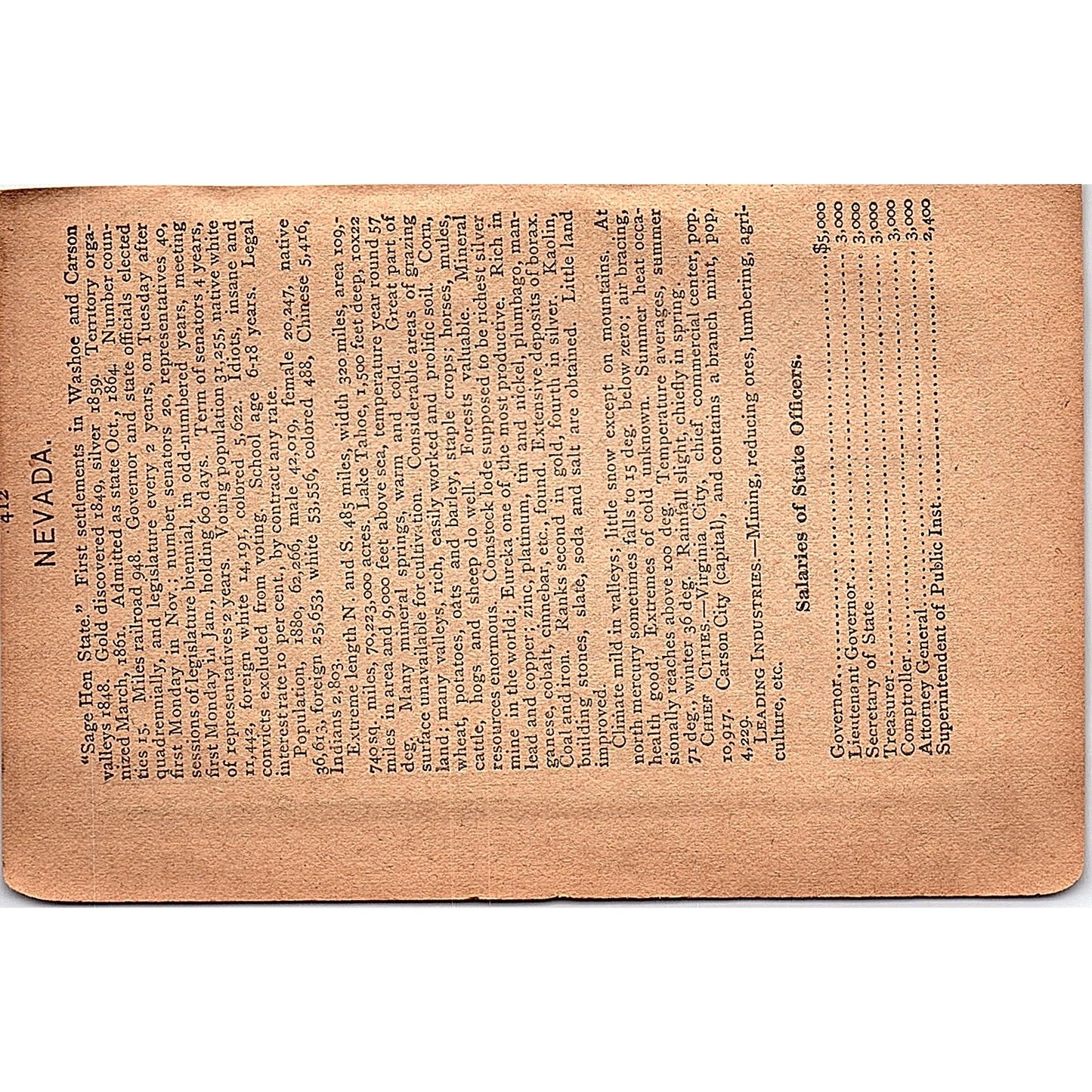 Antique 1889 Map of Nebraska 1889 Pocket Map Engraving SAG4-H3