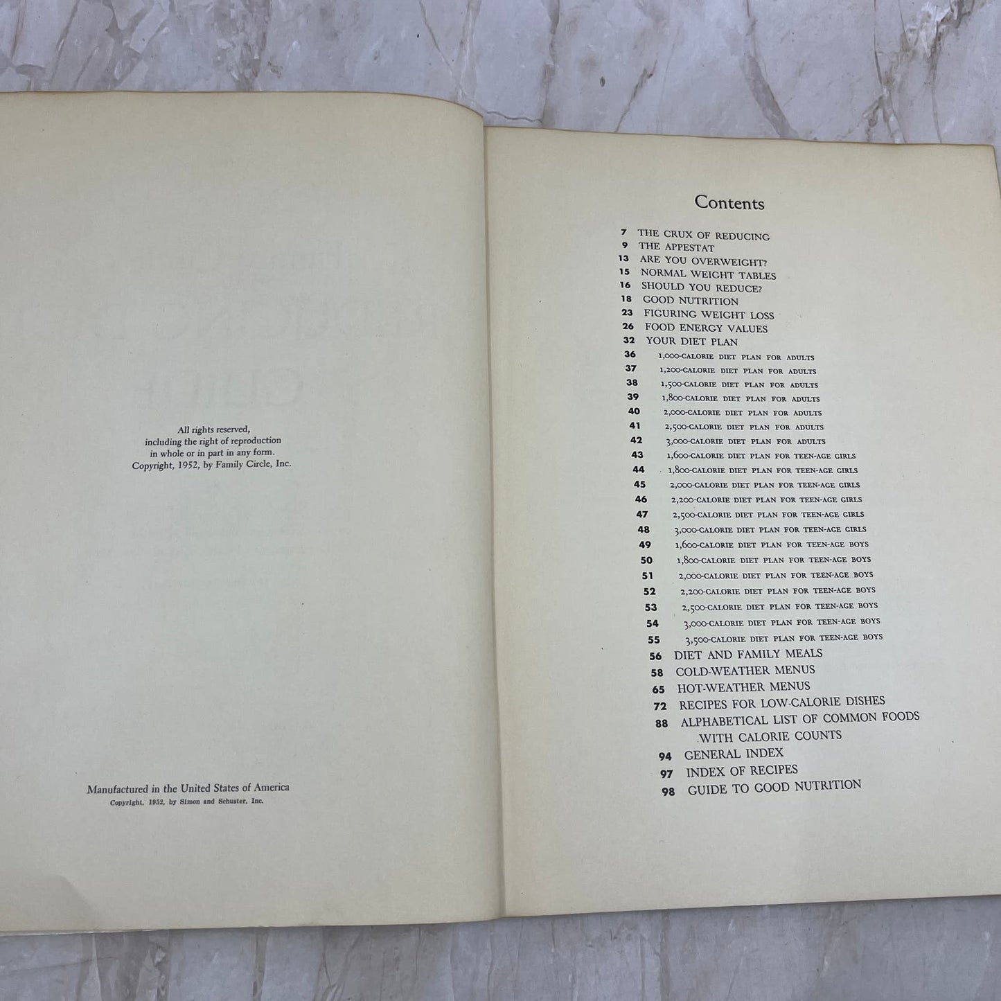 1952 Family Circle's Reducing Diet Guide Cookbook Norman Jolliffe TI9-P4