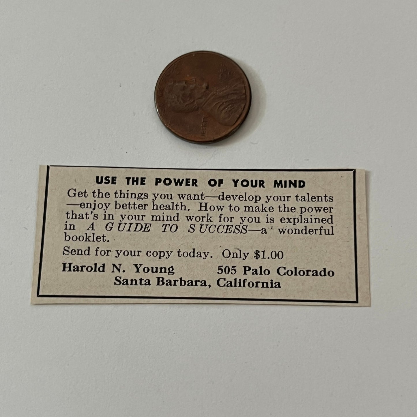 Guide to Success Harold N Young Santa Barbara CA 1952 Yankee Magazine Ad SAG5-S1