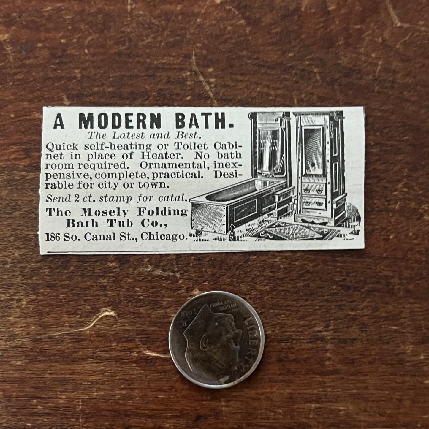 The Mosely Folding Bathtub Co Chicago Murphy Tub Original Advertisement AD8-P29