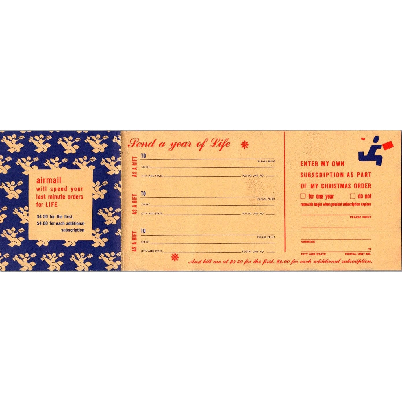 1940s Life Magazine Christmas Postal Mailing Card AI9-H4