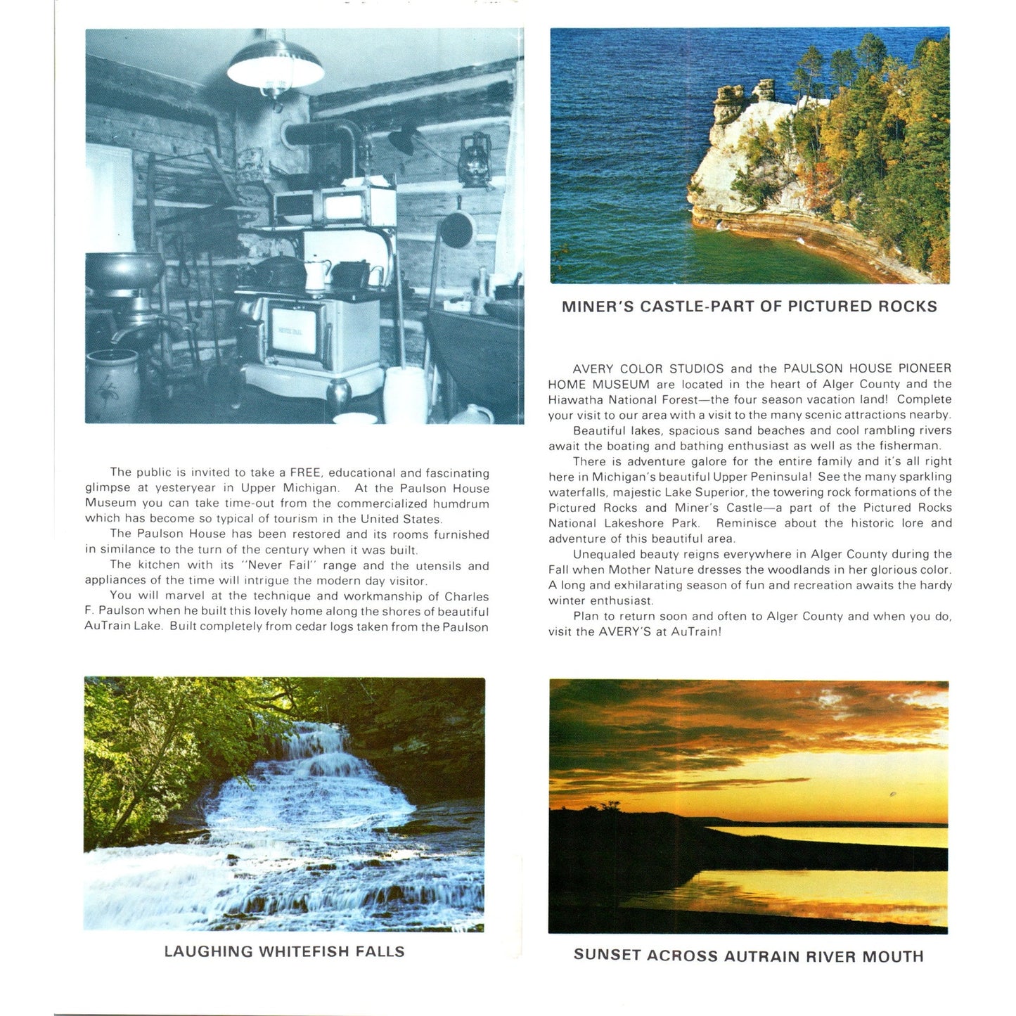 Vintage Paulson House Museum Au Train Michigan Brochure TF4-B3