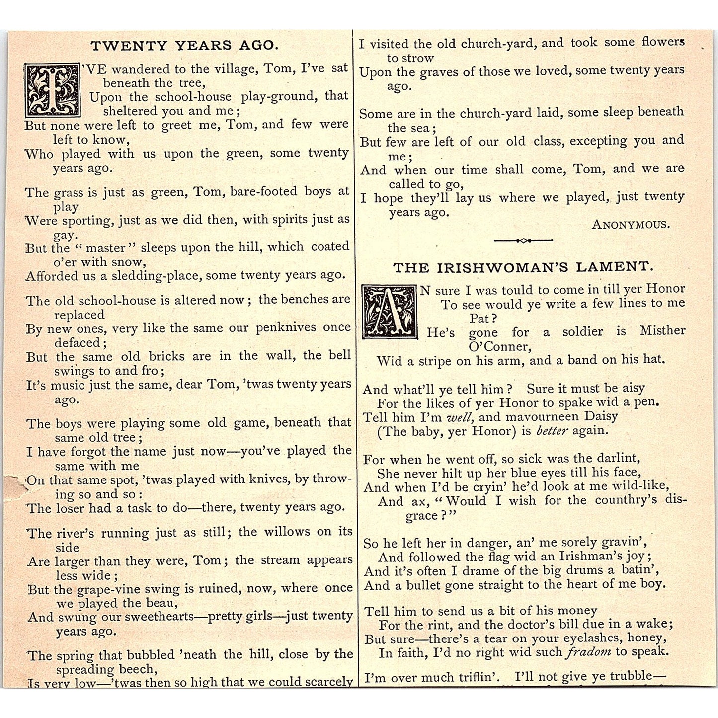 Little Nan - A Sequel - A.W. Dodge 1884 Poem AG3-2