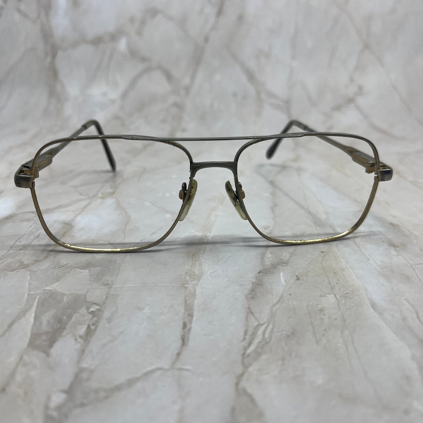 Retro Men’s Brass Tone Aviator Sunglasses Eyeglasses Frames TD7-G4-3