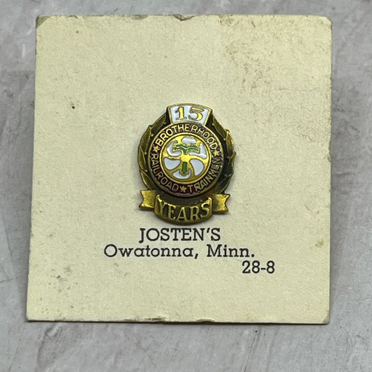 Vintage Brotherhood of Railroad Trainmen 15 Years Service Pin Jostens SE5