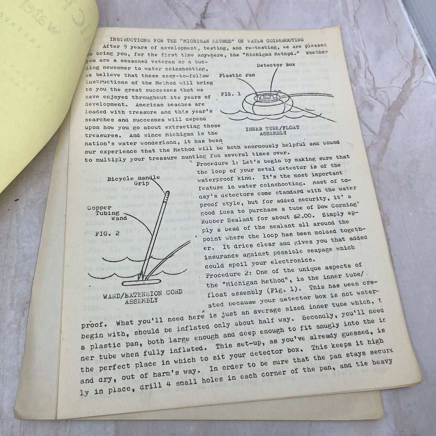 1978 Michigan Method of Water Coinshooting Instruction Leaflet Kent Taylor M20