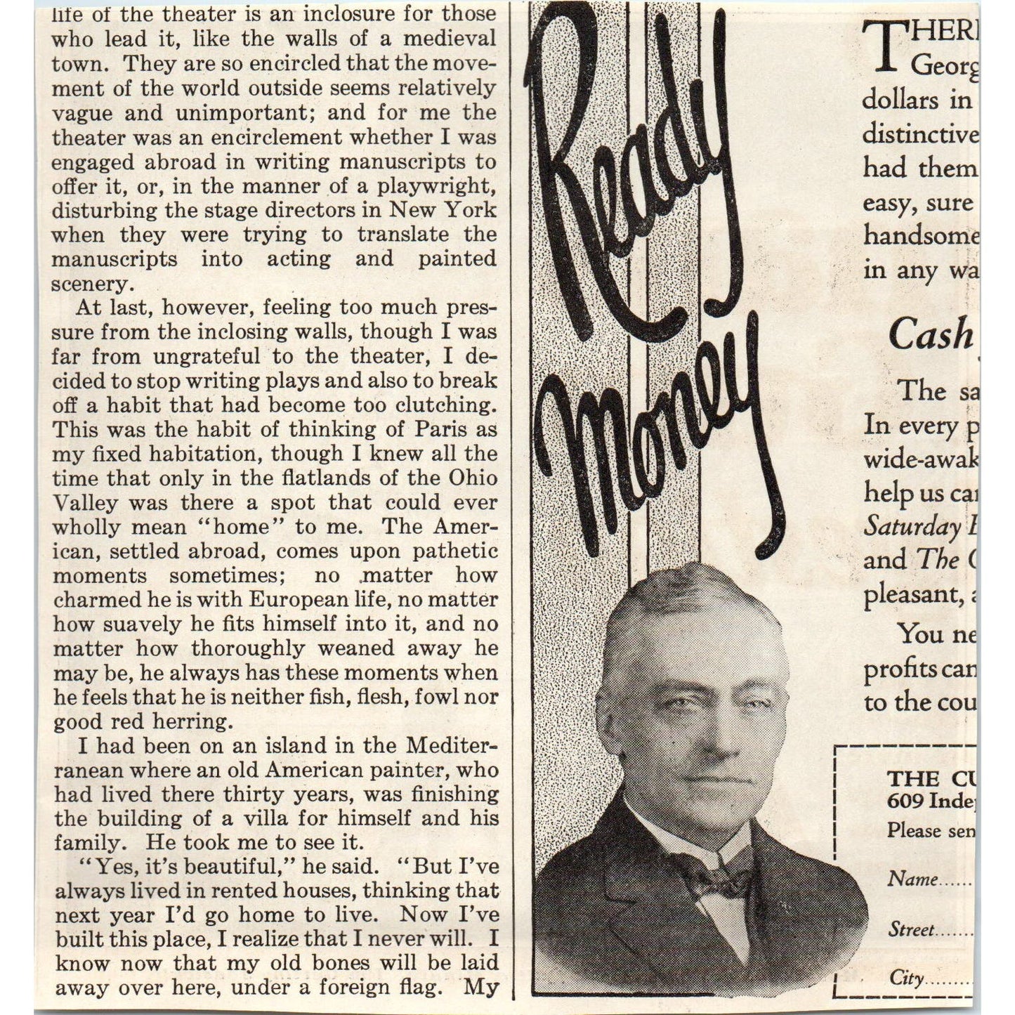 Movie Actor Getting Seasick R.B. Fuller 1928 Original Magazine Cartoon AE5-SSE