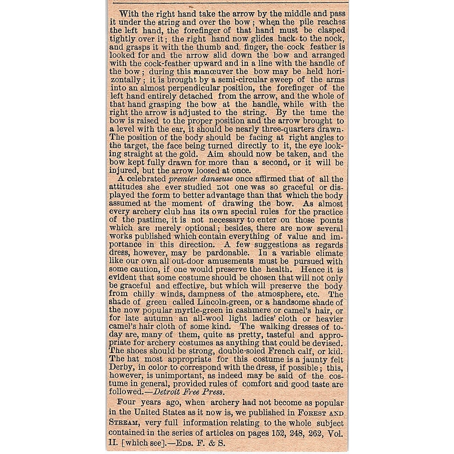 Something About Archery Roger Ascham 3 Pages 1878 Article AG2-7