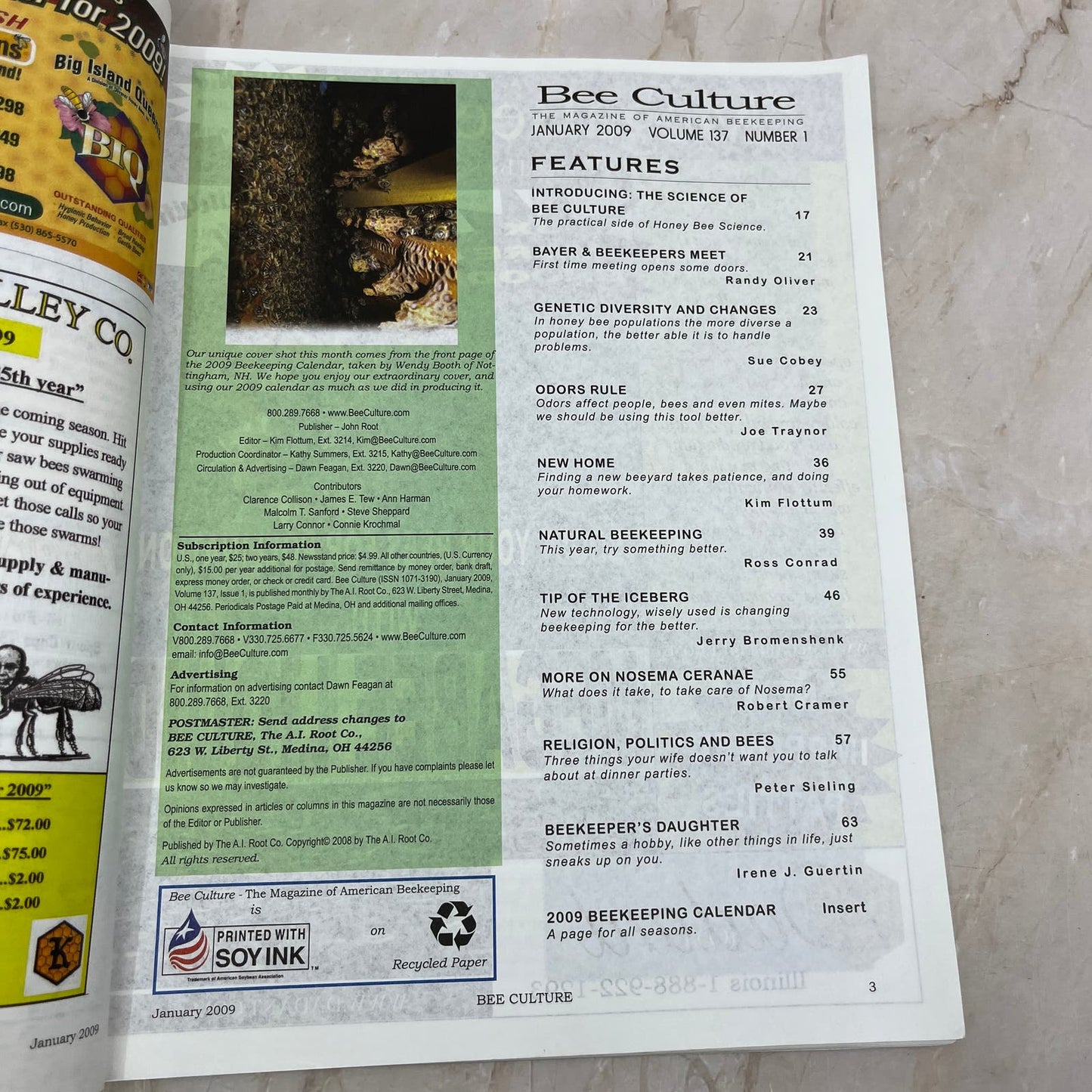 2009 Calendar Edition Bee Culture Magazine Magazine - Magazine of Beekeeping M7