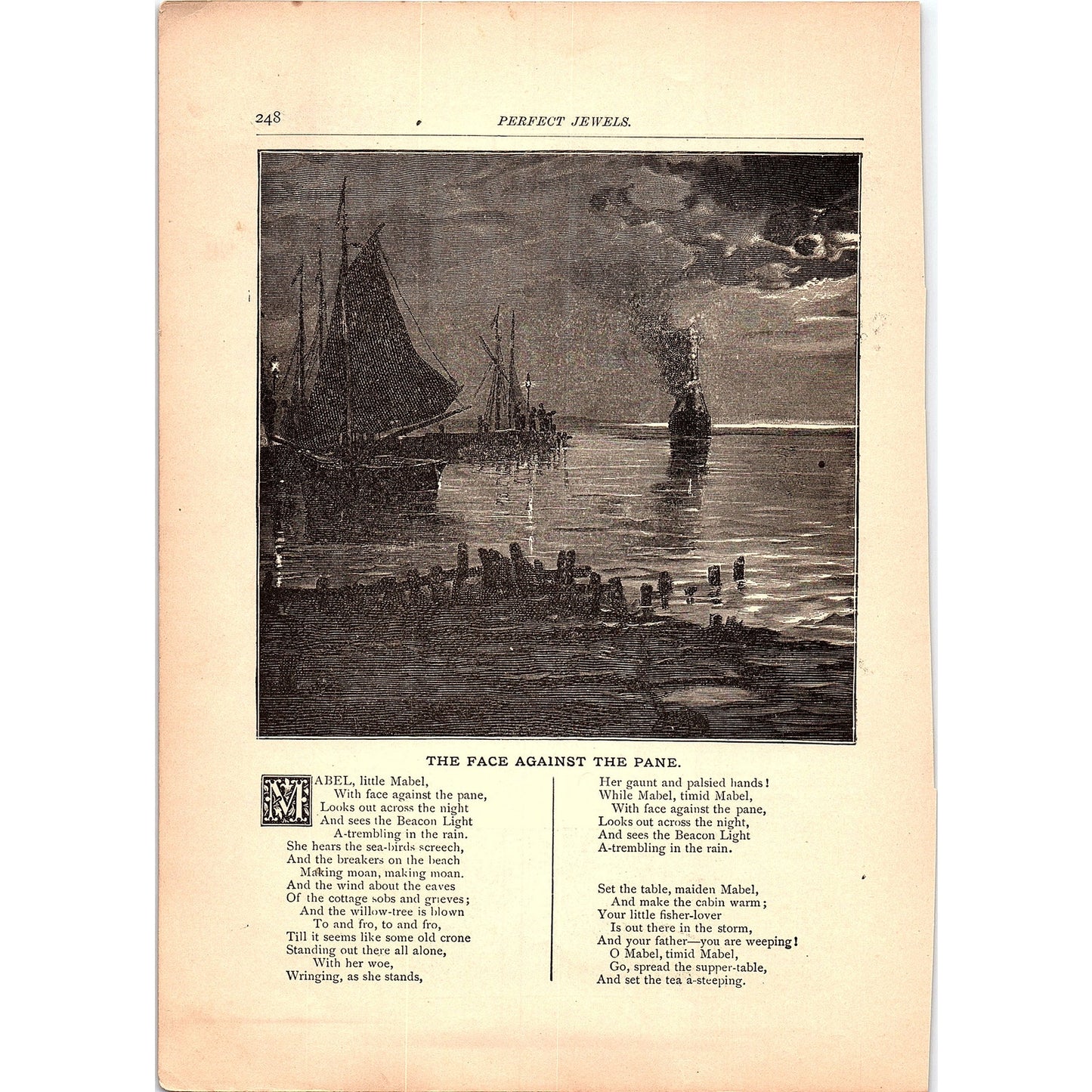 The Face Against the Pane Aldrich, In The Harbor Sims 3 Pages 1884 Poem TA5-CJ-4