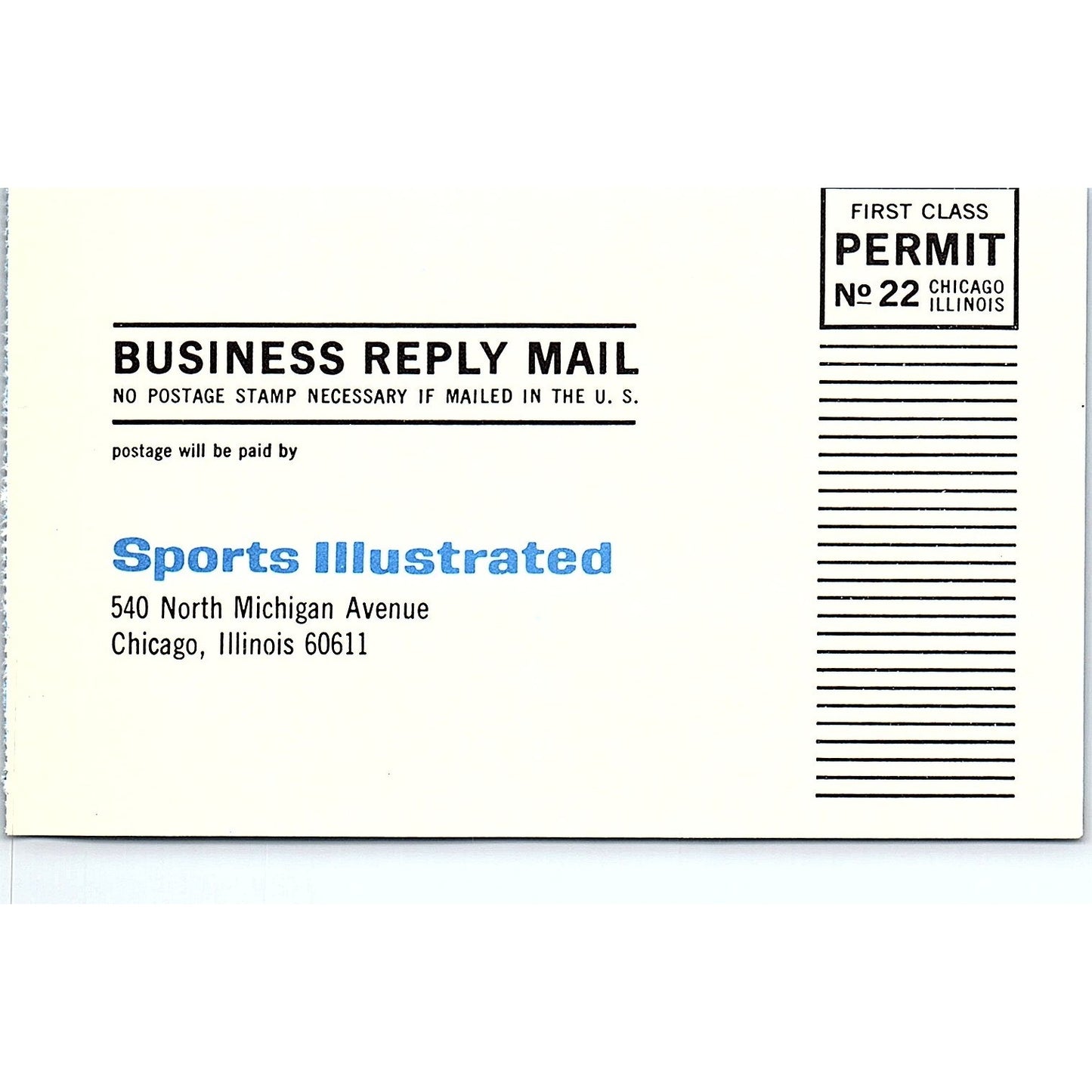 Baseball '67 Sports Illustrated Postal Mailing Card Blank 1967 Ad AG2-M1