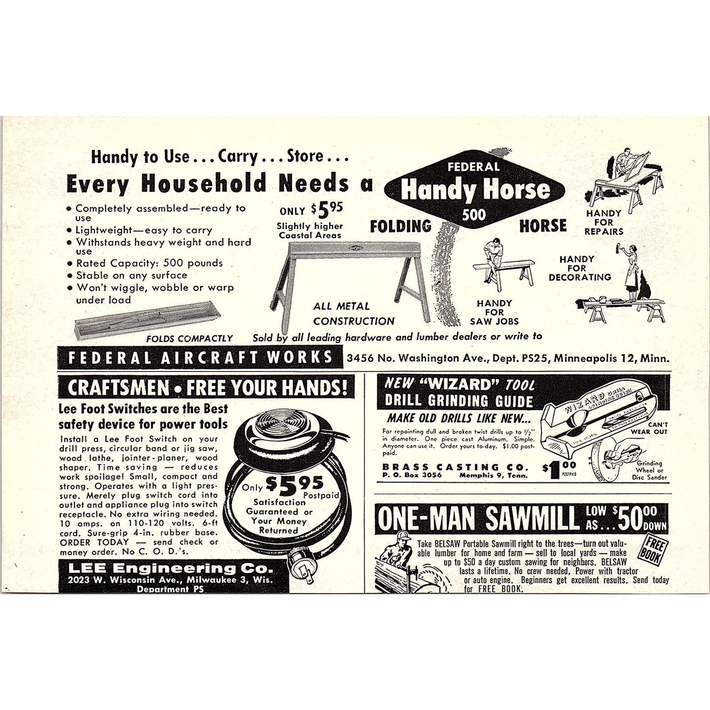 The Fate-Root-Heath Co - Ideal Lawnmower Sharpeners 1955 Ad AG1-5