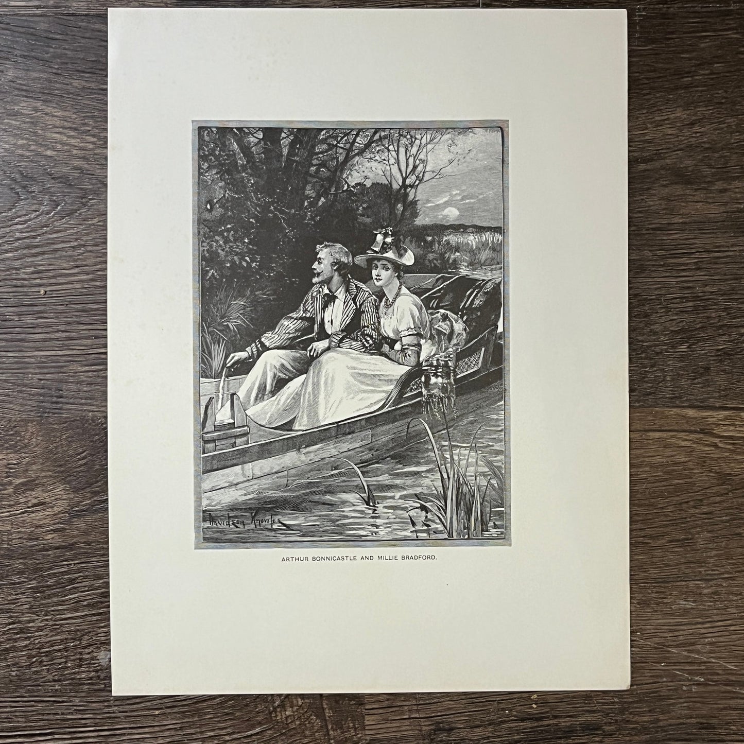 Vtg Arthur Bonnicastle and Millie Bradford Davidson Knowles Engraving 9x12 V4