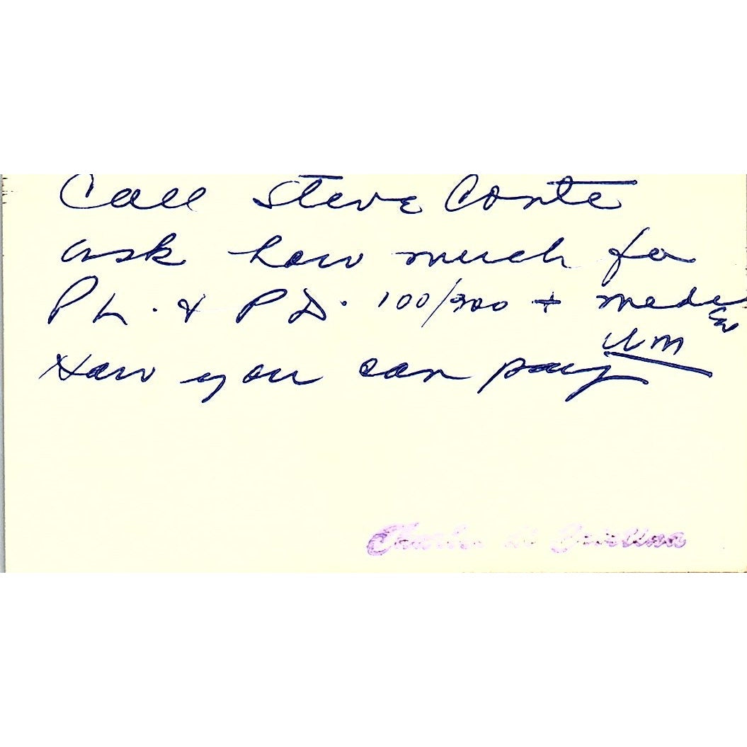 Royce Reynolds Steve Conte Medallion Ins Cerritos Vintage Business Card SD9-B12