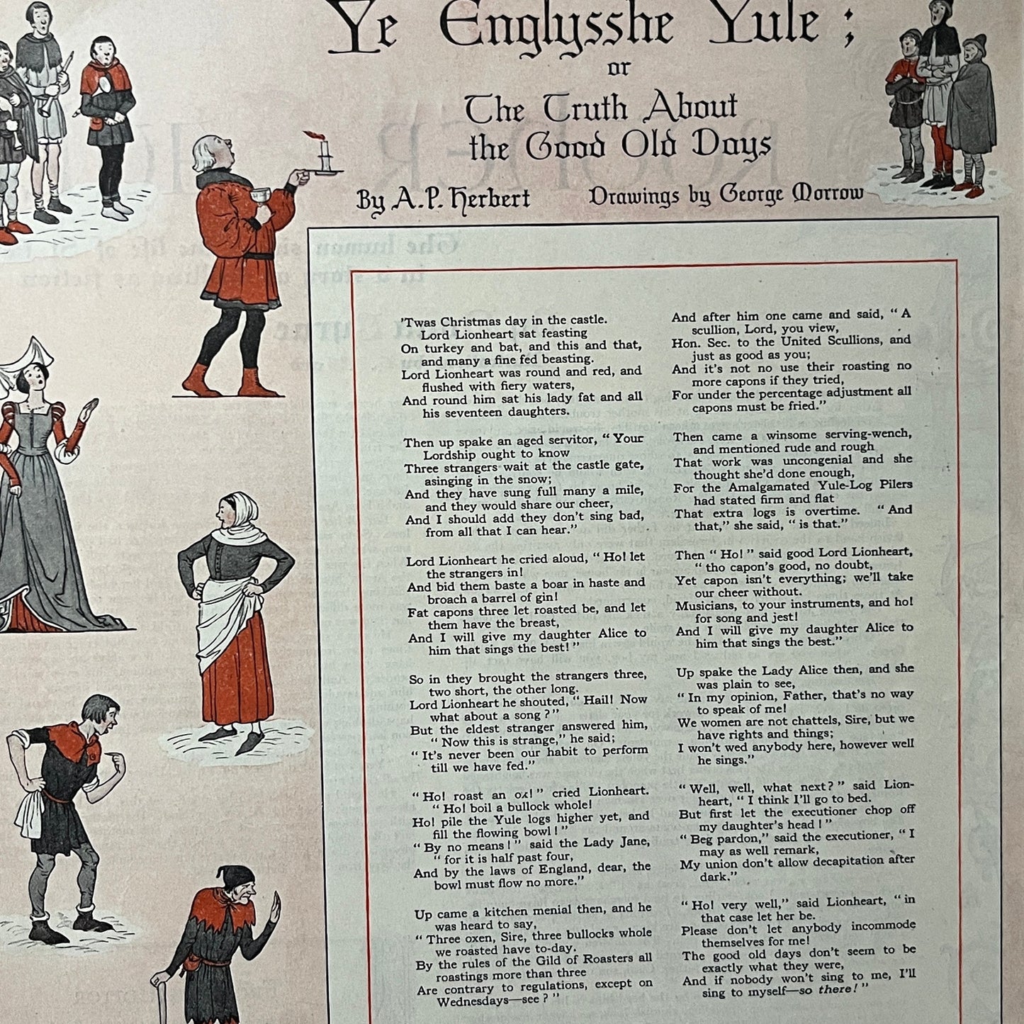 Ye Englysshe Yule Truth About Good Old Days A.P. Herbert George Morrow 10x14 V7