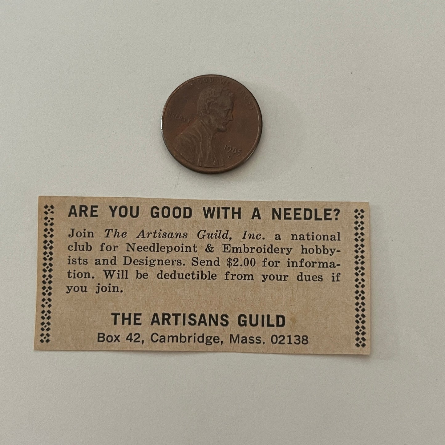 The Artisans Guild, Inc. National Club Cambridge MA 1971 Magazine Ad SAG4-S18