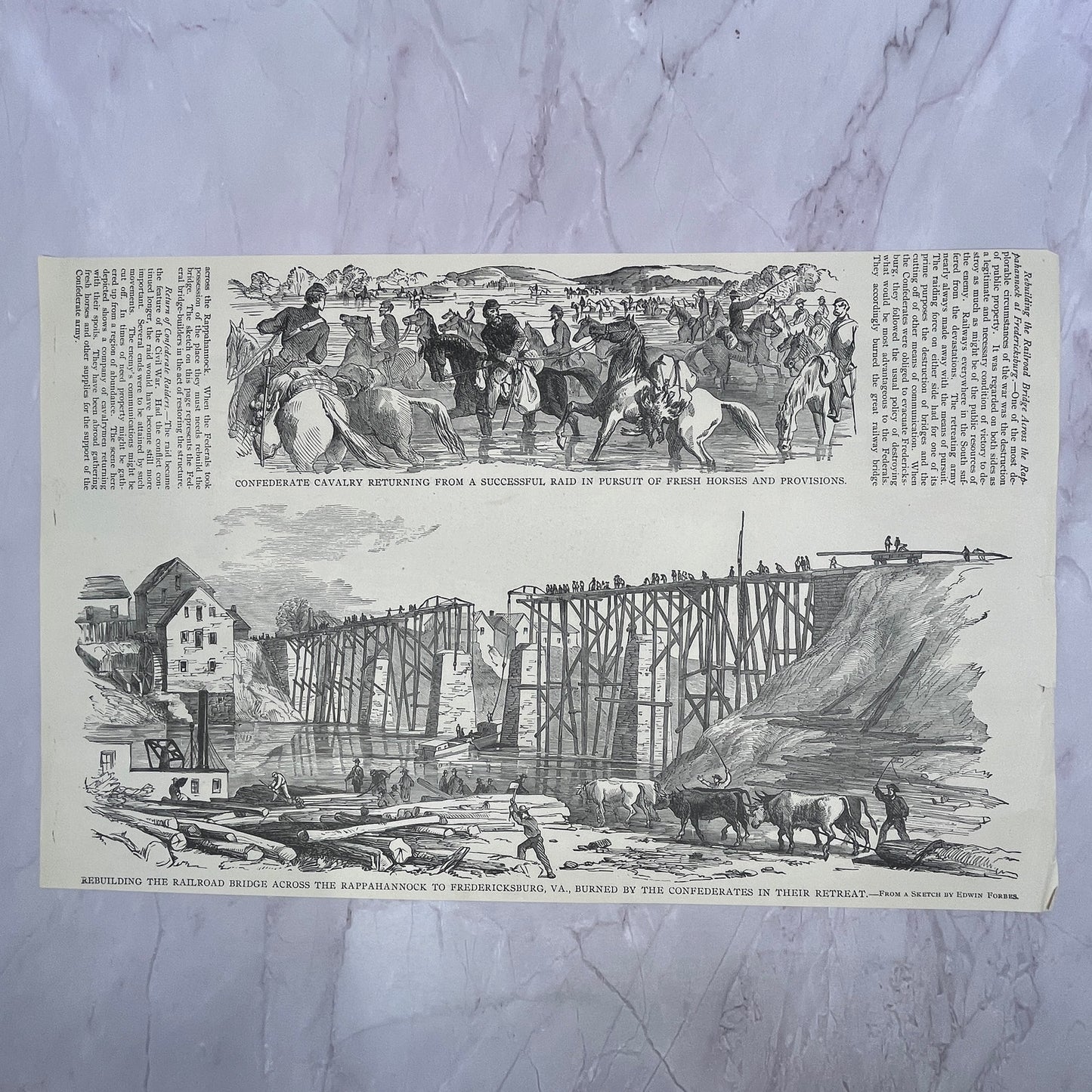 Valley of the Chickahominy SE From Mechanicsville 1890s Engraving V14-6