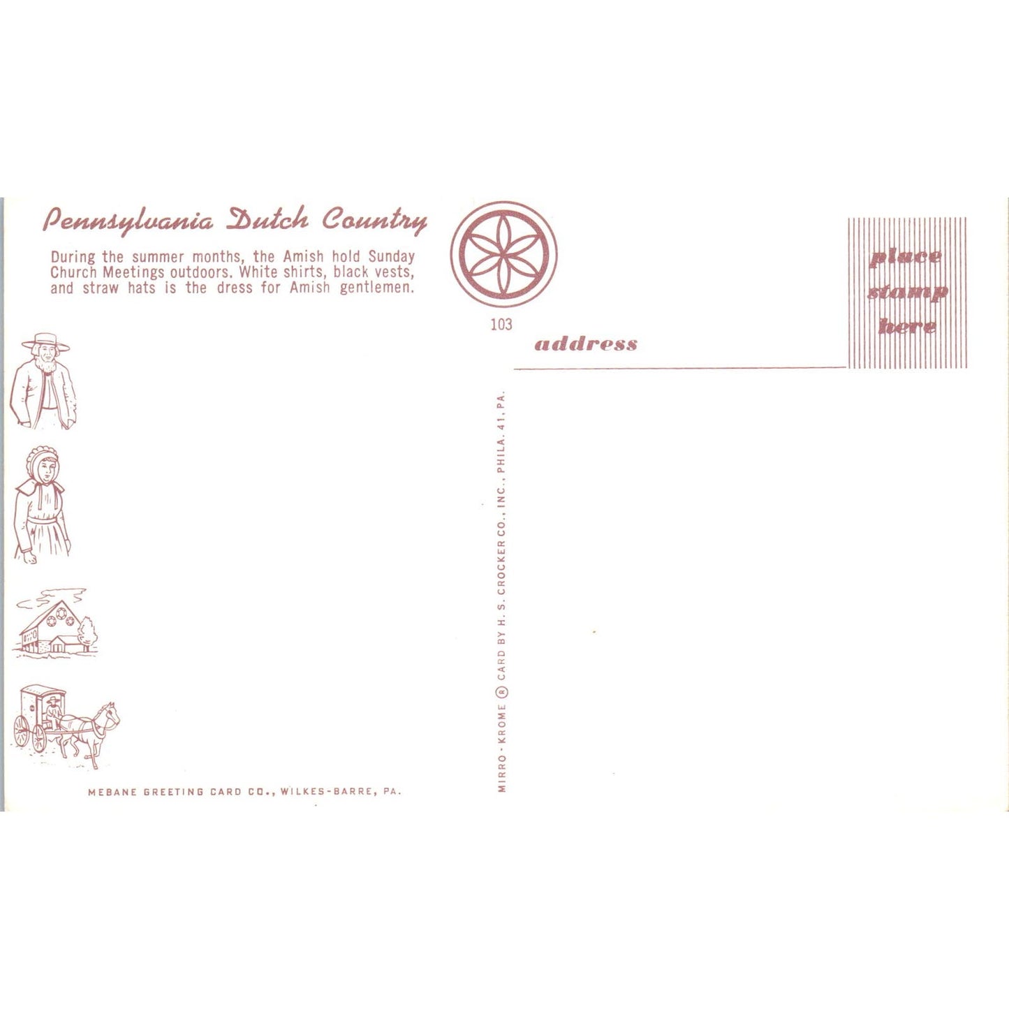 Amish Sunday Outdoor Church Meeting Pennsylvania Dutch Country Postcard PD7