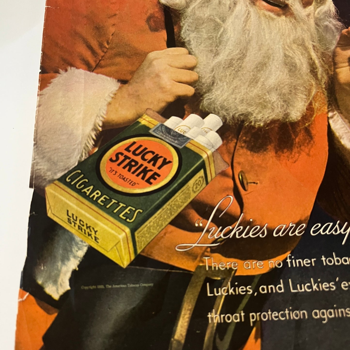 Smoking Santa Christmas Lucky Strikes 1936 Magazine Ad V1-6