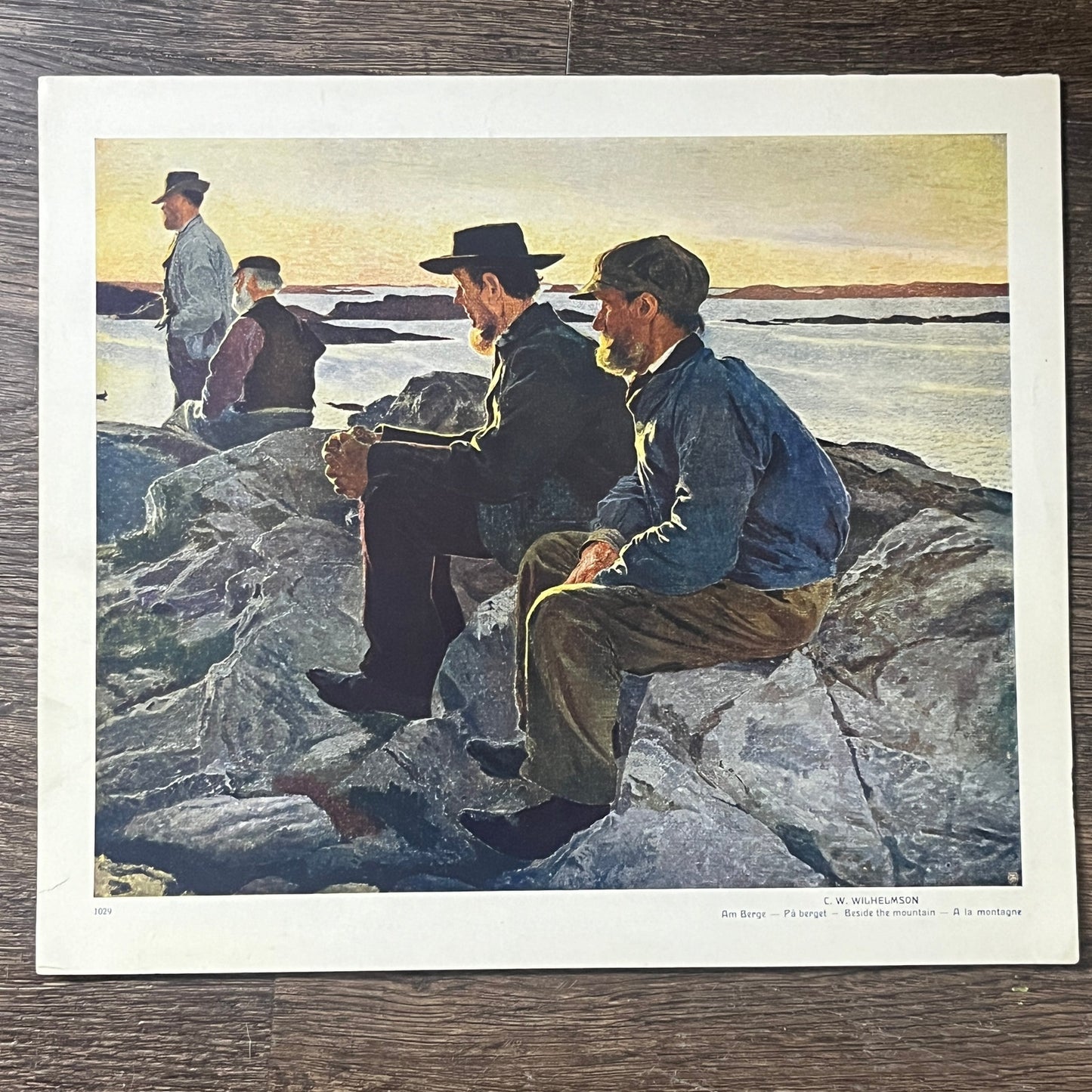 C.H. Wilhelmson Beide the Mountain Lithograph Vintage Art Print 9x10.5 V6