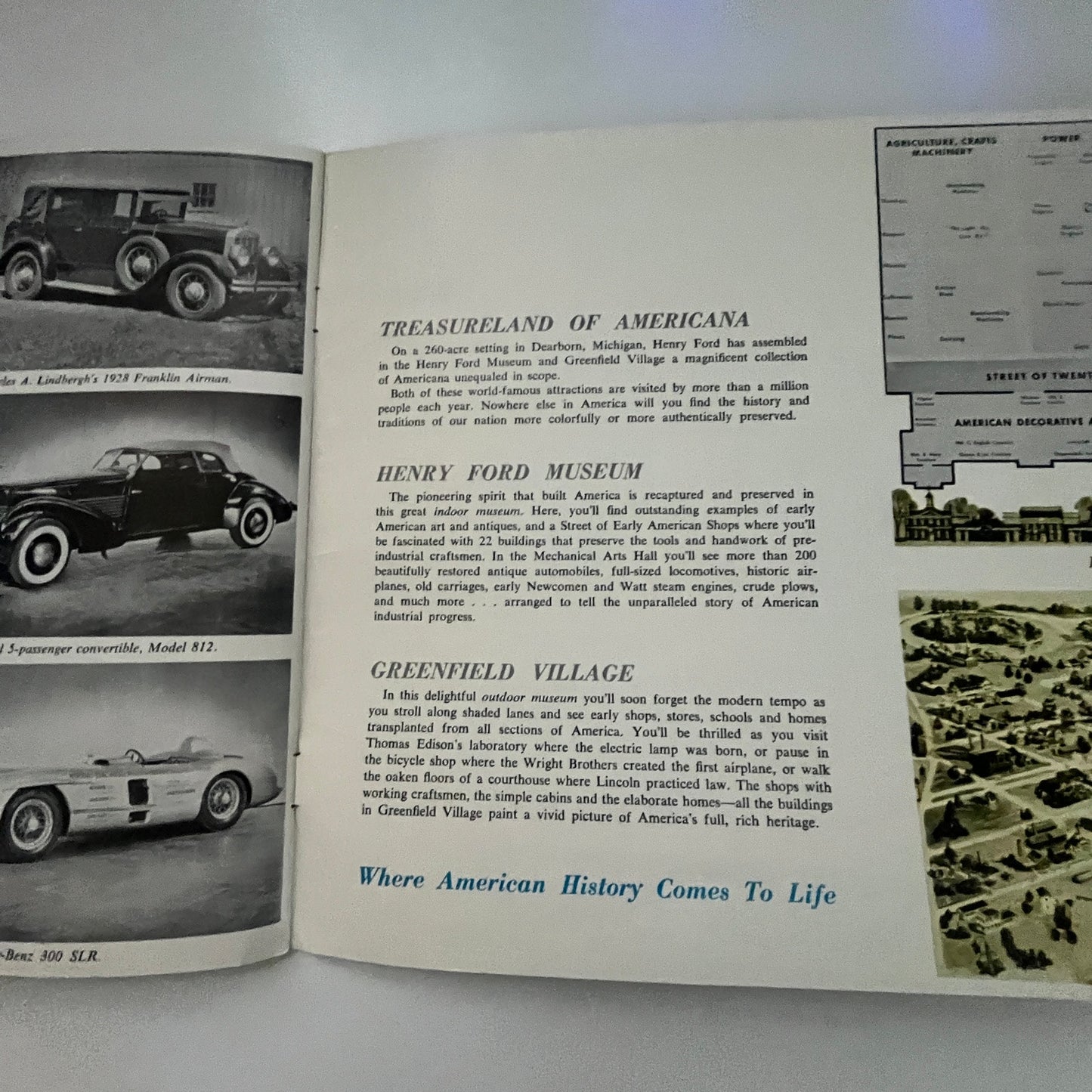 Vintage Henry Ford Museum Tourist Souvenir Book Dearborn Michigan M38