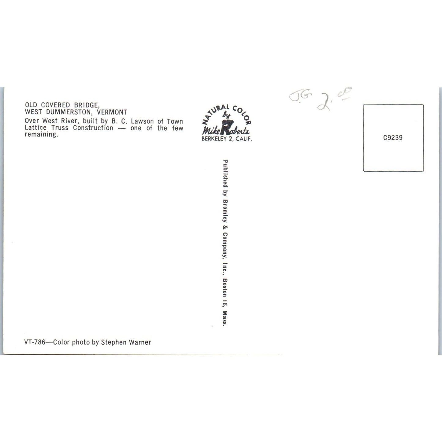 Old Covered Bridge West Dummerston VT Vintage Covered Bridge Postcard PD3