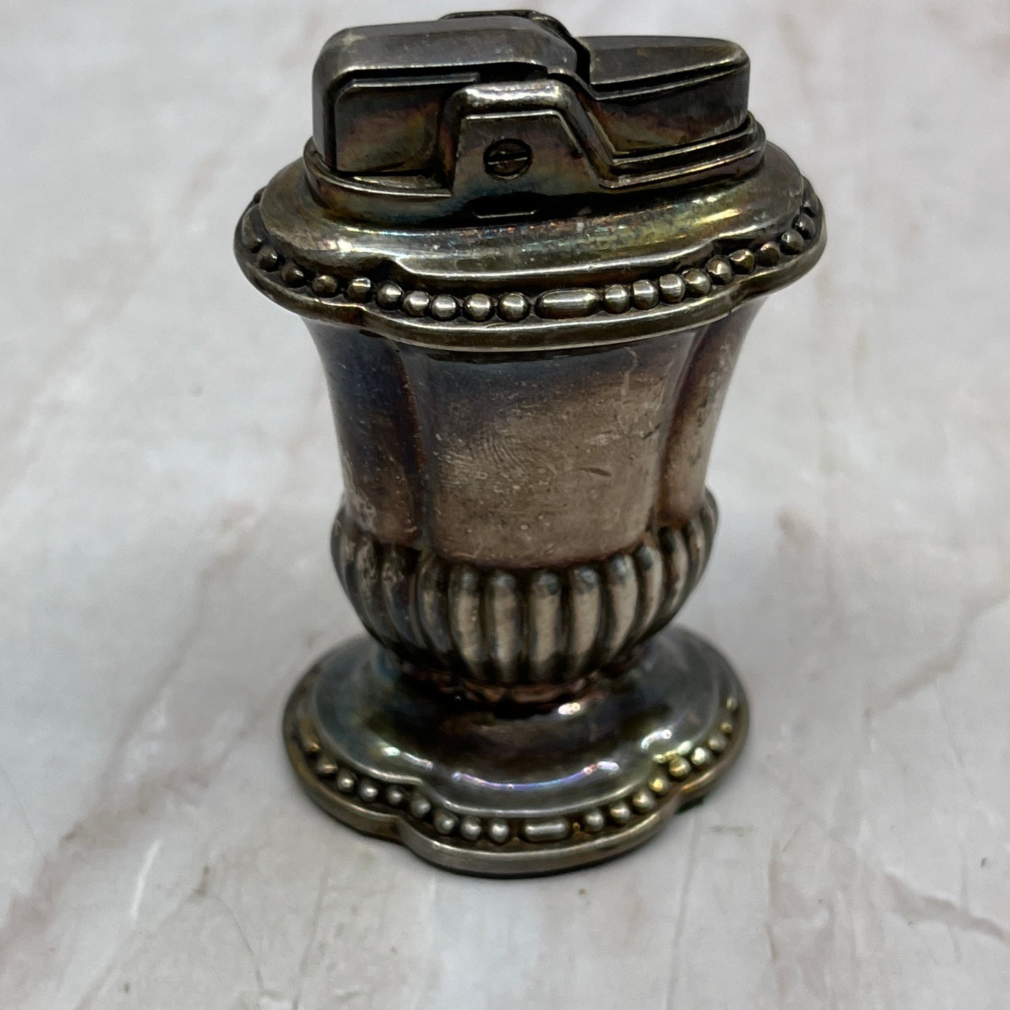 Vintage Art Deco Ronson Silver Plate Mayfair Table Lighter TL22