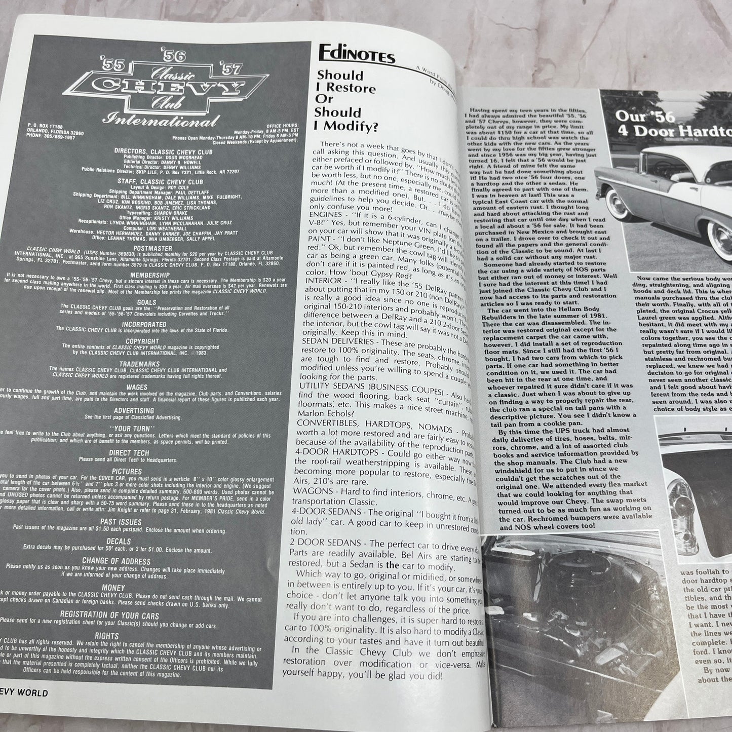 Steering Box Rebuild - '55, '56, '57 Classic Chevy World Magazine - Mar 1983 M30