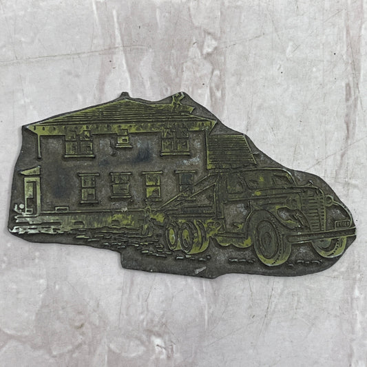 Retro Semi-Truck Delivery Vintage Letterpress Printers Block Plate SF5-S