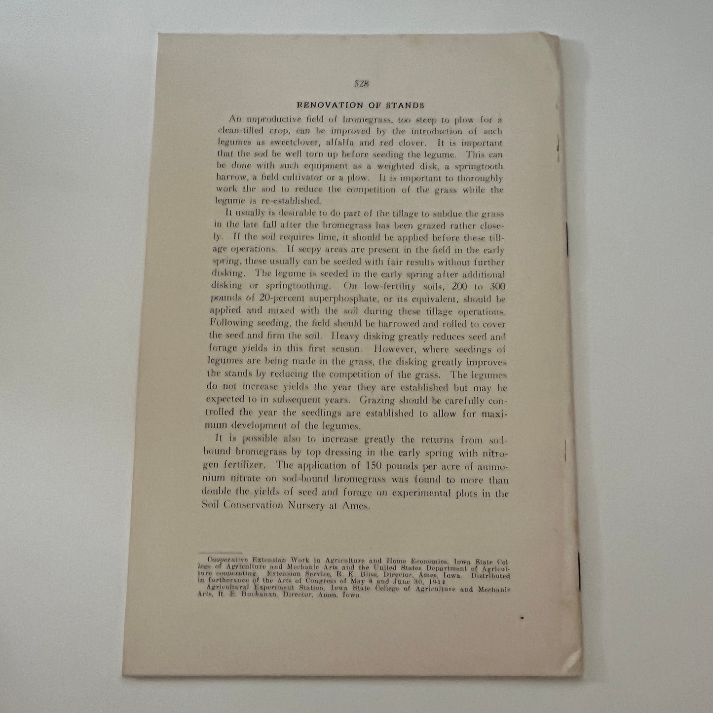 Bromegrass In Iowa 1945 Ames Iowa Farm Bulletin Booklet TK2-XB4