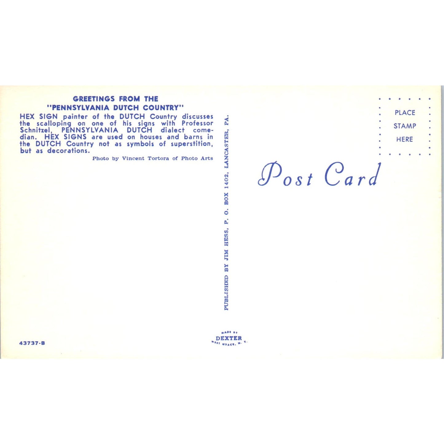 Amish Hex Sign Painter of Pennsylvania Dutch Country Postcard PD8