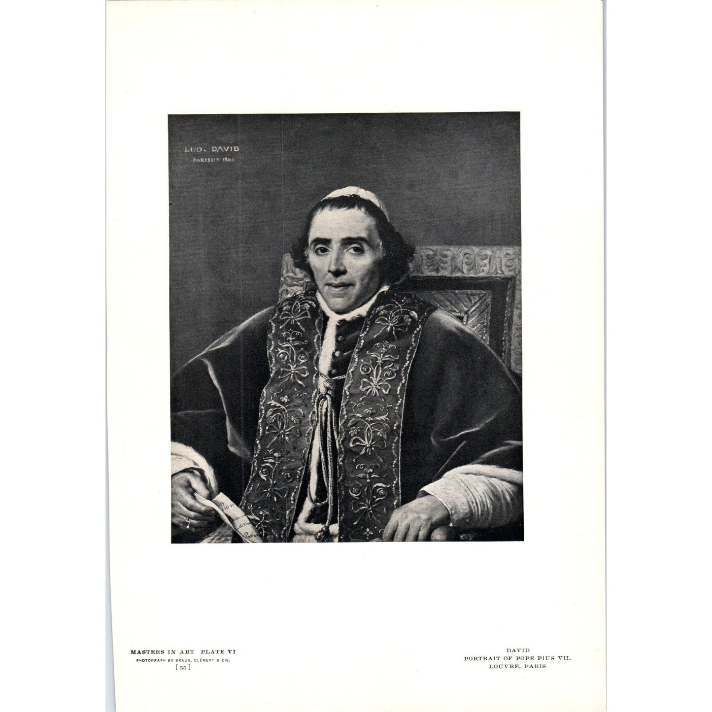 Portrait of Pope Pius VII - David 1906 Victorian Art Print AB8-MA3