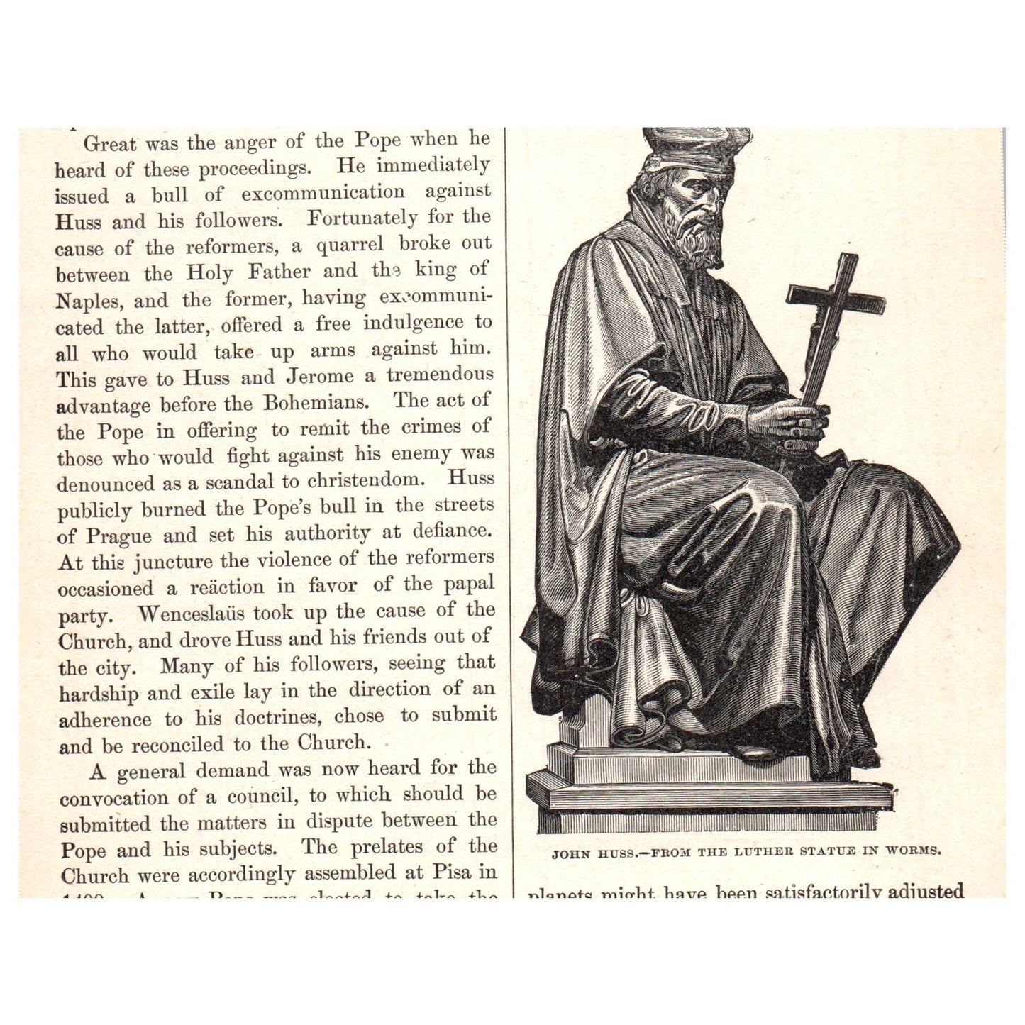 Huss Before the Council K.F. Lessig 1911 Engraving Print AF5-7